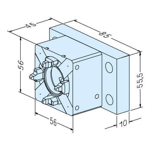 Erowa ER-008186 Compatible chuck 50 RSA with base plate