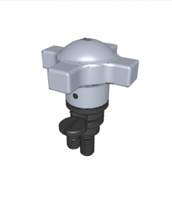 CAPTIVE LOCATING SCREW ASSEMBLY WITH SWIVEL-WASHER HAND KNOB