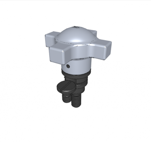 CAPTIVE LOCATING SCREW ASSEMBLY WITH SWIVEL-WASHER HAND KNOB