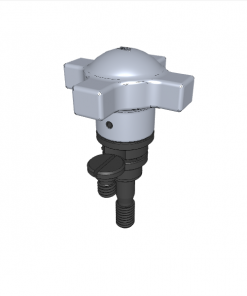 CAPTIVE LOCATING SCREW ASSEMBLY WITH SWIVEL-WASHER HAND KNOB