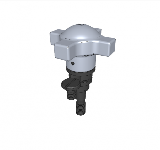 CAPTIVE LOCATING SCREW ASSEMBLY WITH SWIVEL-WASHER HAND KNOB