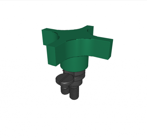 CAPTIVE LOCATING SCREW WITH KNOB & BUSHING ASSEMBLY