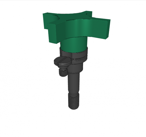 CAPTIVE LOCATING SCREW WITH KNOB & BUSHING ASSEMBLY