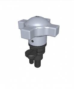 CAPTIVE LOCATING SCREW ASSEMBLY WITH SWIVEL-WASHER HAND KNOB