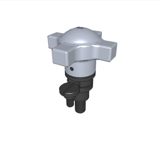 CAPTIVE LOCATING SCREW ASSEMBLY WITH SWIVEL-WASHER HAND KNOB