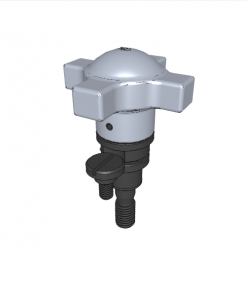 CAPTIVE LOCATING SCREW ASSEMBLY WITH SWIVEL-WASHER HAND KNOB