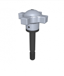 CAPTIVE LOCATING SCREW ASSEMBLY WITH SWIVEL-WASHER HAND KNOB