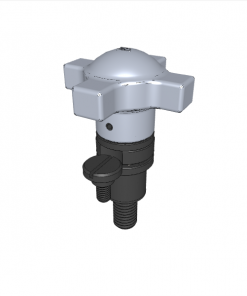 CAPTIVE LOCATING SCREW ASSEMBLY WITH SWIVEL-WASHER HAND KNOB