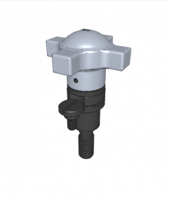 CAPTIVE LOCATING SCREW ASSEMBLY WITH SWIVEL-WASHER HAND KNOB