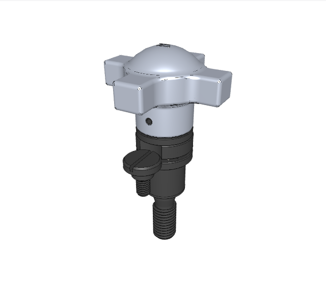 CAPTIVE LOCATING SCREW ASSEMBLY WITH SWIVEL-WASHER HAND KNOB