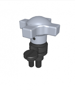 CAPTIVE LOCATING SCREW ASSEMBLY WITH SWIVEL-WASHER HAND KNOB