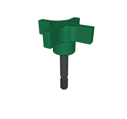 CAPTIVE LOCATING SCREW WITH HAND KNOB ASSEMBLY