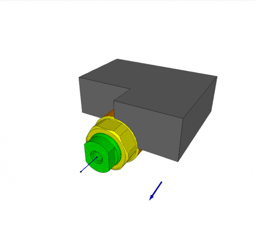 THREADED-BODY CYLINDER, S.A., ? 32 x 20 mm STROKE, W/ SWIVEL CONTACT BOLT, 500 bar