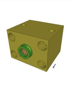 BLOCK CYL., S.A., SPRING RETURN, PISTON ? 50 mm, STROKE 20 mm, 2 CROSS HOLES, 500 bar