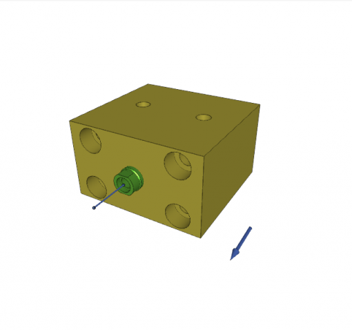 BLOCK CYLINDER, D.A., PISTON ? 16 mm, STROKE 16 mm, 4 MOUNTING HOLES, FLANGE B, 500 bar