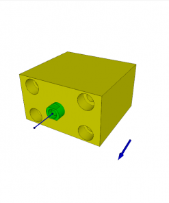 BLOCK CYLINDER, D.A., PISTON ? 16 mm, STROKE 16 mm, 4 MOUNTING HOLES, FLANGE S, 500 bar