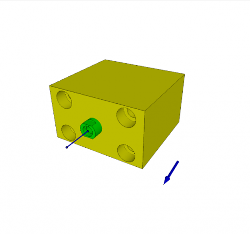 BLOCK CYLINDER, D.A., PISTON ? 16 mm, STROKE 16 mm, 4 MOUNTING HOLES, FLANGE S, 500 bar