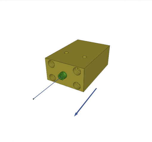 BLOCK CYLINDER, D.A., PISTON ? 16 mm, STROKE 50 mm, 4 MOUNTING HOLES, FLANGE B, 500 bar