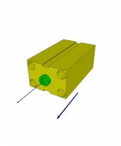 BLOCK CYLINDER, D.A., ALUMINIUM,  PISTON ? 25 mm, STROKE 50 mm, 350 bar
