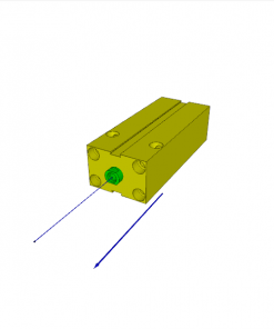 BLOCK CYLINDER, D.A., ALUMINIUM, PISTON ? 25 mm, STROKE 20 mm, VITON SEALS, 350 bar