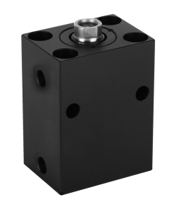 BLOCK CYLINDER, D.A., PISTON ? 25 mm, STROKE 50 mm, 2 CROSS HOLES, 500 bar. SIMILAR TO 1543-160 W/ 3/8 - 16 in. THREAD