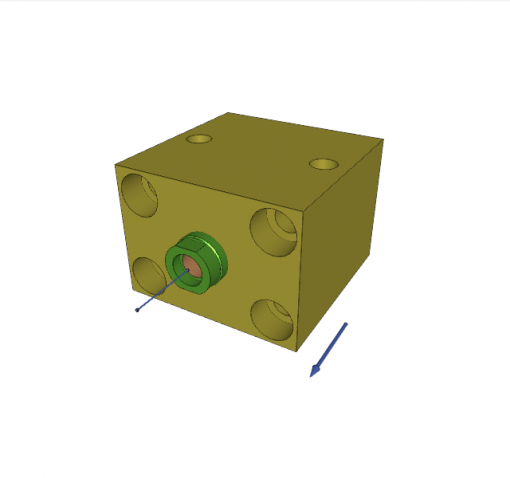 BLOCK CYLINDER, D.A., PISTON ? 32 mm, STROKE 25 mm, 4 MOUNTING HOLES, FLANGE B, 500 bar