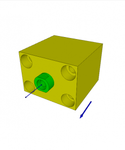 Block cylinder, D.A., piston � 32 mm, stroke 25 mm, 4 mounting holes, flange s, 500 bar