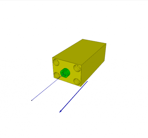 BLOCK CYLINDER, D.A., PISTON ? 32 mm, STROKE 100 mm, 4 MOUNTING AND 2 CROSS HOLES, 500 bar