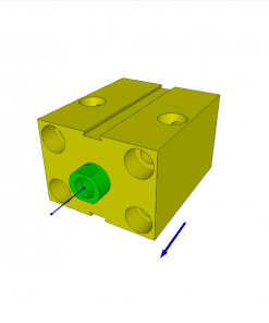 BLOCK CYLINDER, D.A., ALUMINIUM, PISTON ? 32 mm, STROKE 25 mm, 350 bar