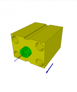 BLOCK CYLINDER, D.A., ALUMINIUM, PISTON ? 32 mm, STROKE 25 mm, 350 bar