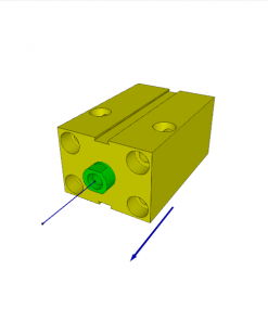 BLOCK CYLINDER, D.A., ALUMINIUM, PISTON ? 32 mm, STROKE 50 mm, 350 bar