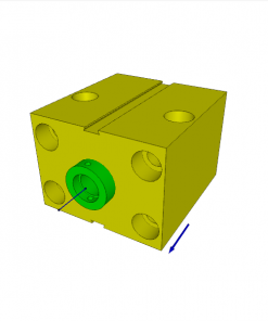 BLOCK CYLINDER, D.A., ALUMINIUM, PISTON ? 50 mm, STROKE 50 mm, 350 bar