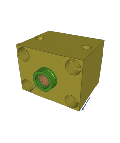 BLOCK CYLINDER, D.A., PISTON ? 63 mm, STROKE 30 mm, 4 MOUNTING HOLES, FLANGE B, 500 bar