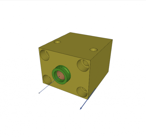 BLOCK CYLINDER, D.A., PISTON ? 63 mm, STROKE 63 mm, 4 MOUNTING HOLES, FLANGE B, 500 bar
