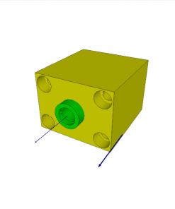 BLOCK CYLINDER, D.A., FKM, PISTON ? 63 mm, STROKE 63 mm, 4 MOUNTING HOLES, FLANGE B, 500 bar