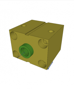 BLOCK CYLINDER, D.A., ALUMINIUM, PISTON ? 63 mm, STROKE 30 mm, 350 bar