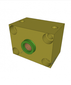 Block cylinder, D.A., piston � 100 mm, stroke 40 mm, 4 mounting holes, flange b, 500 bar