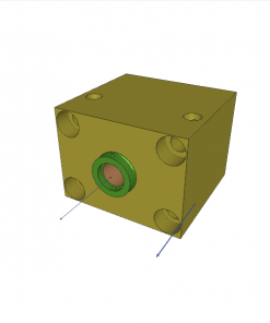 BLOCK CYLINDER, D.A., FKM, PISTON ? 100 mm, STROKE 160 mm, 4 MOUNTING AND 4 CROSS HOLES, 500 bar