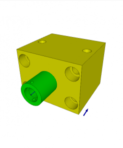 PULL CYLINDER, S.A., ? 63 x 12 mm STROKE, 4 MOUNTING HOLES, 500 bar
