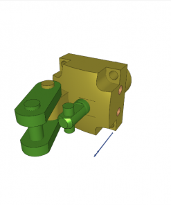 HINGE CLAMP D.A., SIZE 3, FITTING CONNECTION AT THE BACK, CL. LEVER W/ SW. CONTACT BOLT, 250 bar