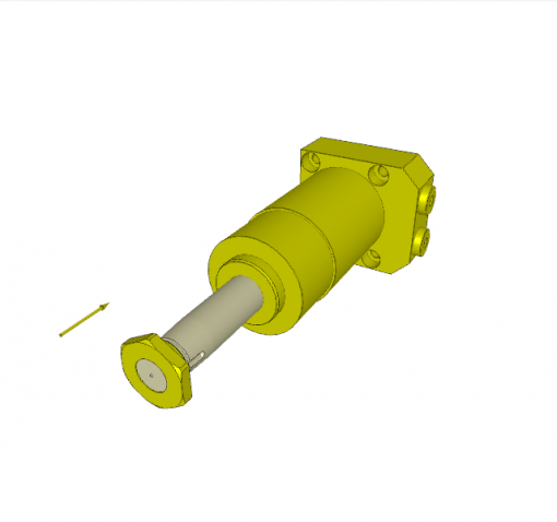 SWING CLAMP, D.A., 90? CCW, TYPE L, BOTTOM FLANGE, CL. STROKE 12, SW. STROKE 11 mm, 350 bar