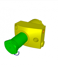 SWING CLAMP, S.A., 90? CW, CL. STROKE 14, SW. STROKE 8 mm, BOTTOM FLANGE, W/ OVERLOAD PROTECT., 500 bar