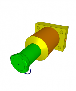 SWING CLAMP, S.A., 45? CW, CL. STROKE 14, SW. STROKE 8 mm, BOTTOM FLANGE, W/ OVERLOAD PROTECT., 500 bar