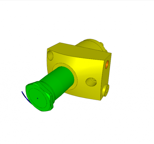 SWING CLAMP, S.A., 90? CCW, CL. STROKE 14, SW. STROKE 8 mm, BOTTOM FLANGE, W/ OVERLOAD PROTECT., 500 bar