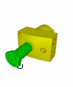 SWING CLAMP, D.A., 90? CW, CL. STROKE 11, SW. STROKE 7 mm, BOTTOM FLANGE, W/ OVERLOAD PROTECT., 500 bar