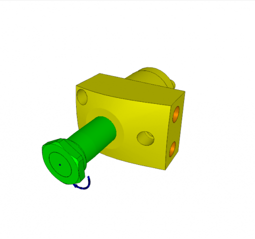 SWING CLAMP, D.A., 90? CW, CL. STROKE 11, SW. STROKE 7 mm, BOTTOM FLANGE, W/ OVERLOAD PROTECT., 500 bar