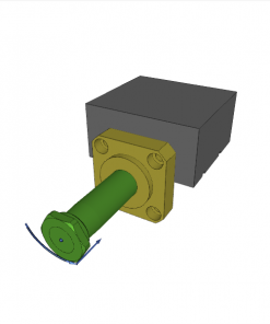 SWING CLAMP, D.A., 90? CCW, CL. STROKE 25, SW. STROKE 9 mm, TOP FLANGE, W/ OVERLOAD PROTECT., 500 bar