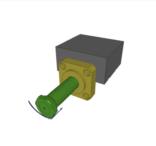 SWING CLAMP, D.A., 90? CCW, CL. STROKE 25, SW. STROKE 9 mm, TOP FLANGE, W/ OVERLOAD PROTECT., 500 bar