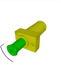 SWING CLAMP, CARTRIDGE TYPE, D.A., 90? CW, TOP FLANGE, W/ OVERLOAD PROTECT., CL. STROKE 15, SW. STROKE 11 mm, 500 bar