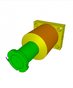SWING CLAMP, D.A., 90? CCW, CL. STROKE 25, SW. STROKE 11 mm, BOTTOM FLANGE, W/ OVERLOAD PROTECT., 500 bar
